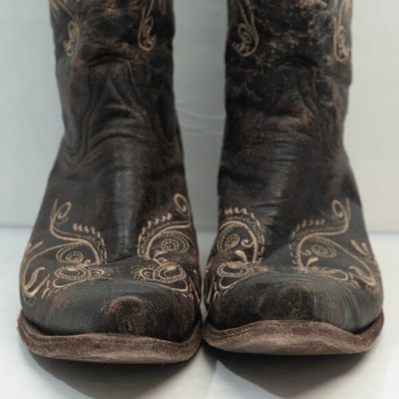 Circle G Cowgirl Boots Embroidered Western Snip Toe Bone Dragonfly Feminine Boho - Picture 8 of 16